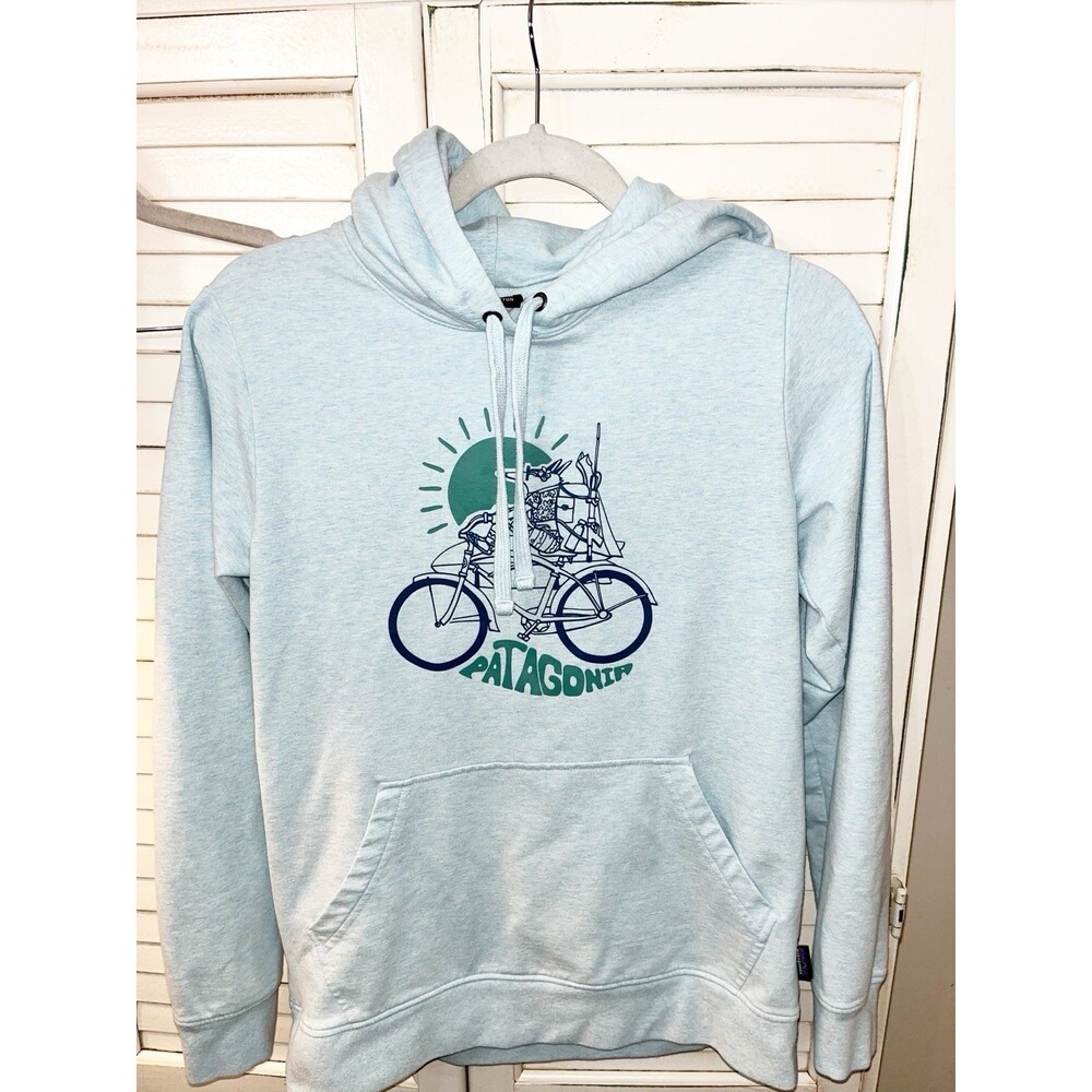 Patagonia Hoodie Sweatshirt Bike Graphic Organic Cotton Women's Size Medium